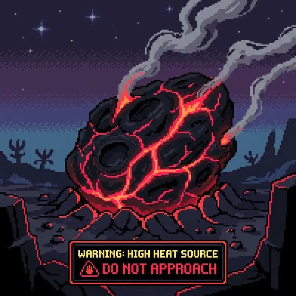 Burnt meteorite mine symbol