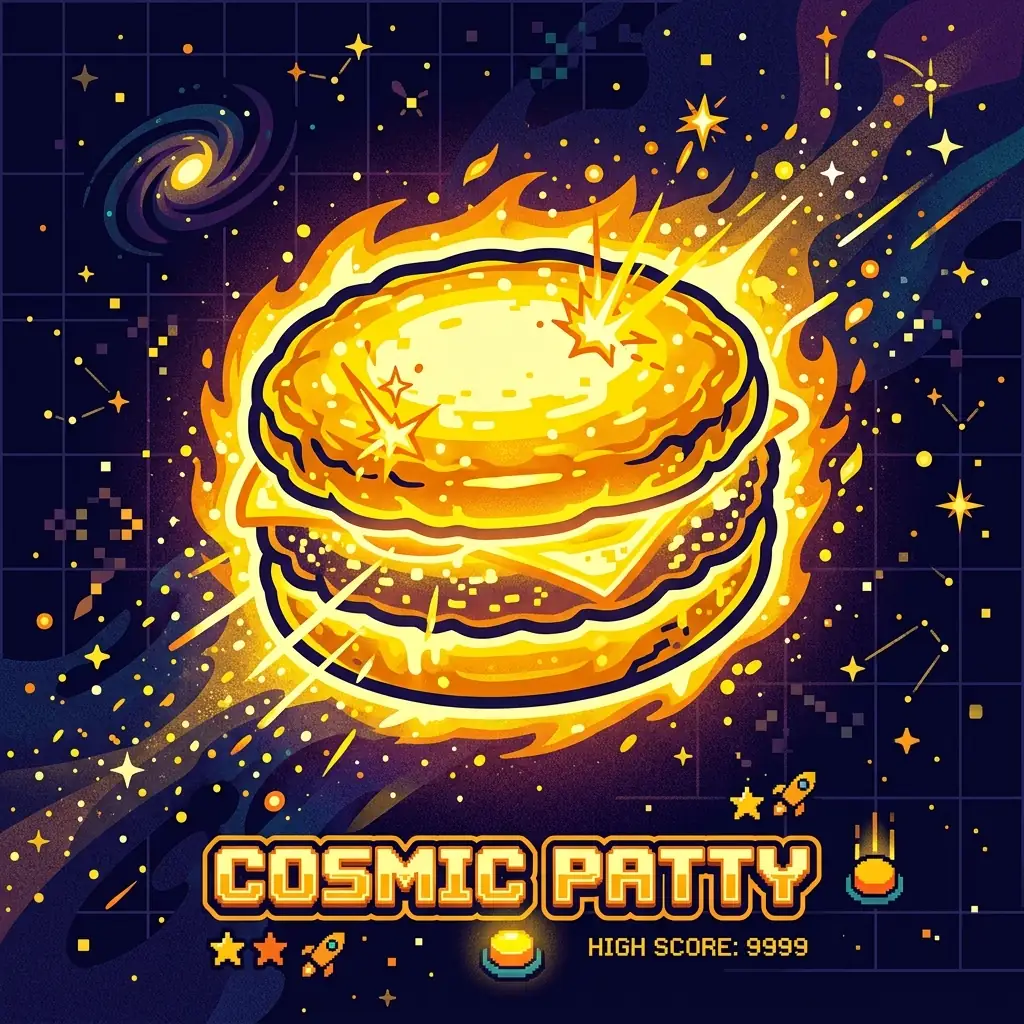 Glowing cosmic patty symbol